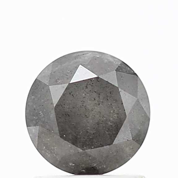 1.09 Carat Salt and Pepper Gray Round Brilliant Cut Natural Loose Diamond